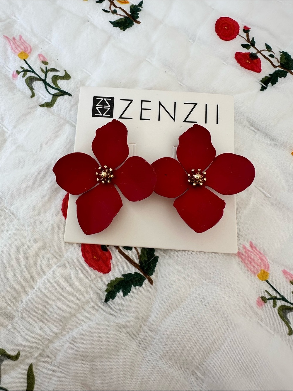 ZENZII Floral Petal Drop Earrings (many colors available)